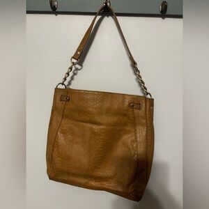 Jessica Simpson Brown Shoulder Bag with Chain Accent